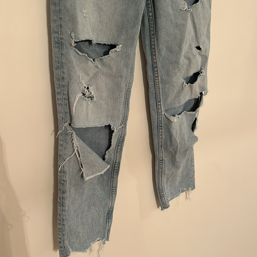 H&M Divided High Rise Ripped Straight Leg Jeans - Picture 4 of 5